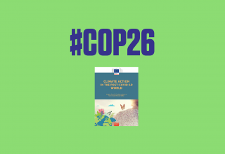 Policy cover and COP26 hashtag
